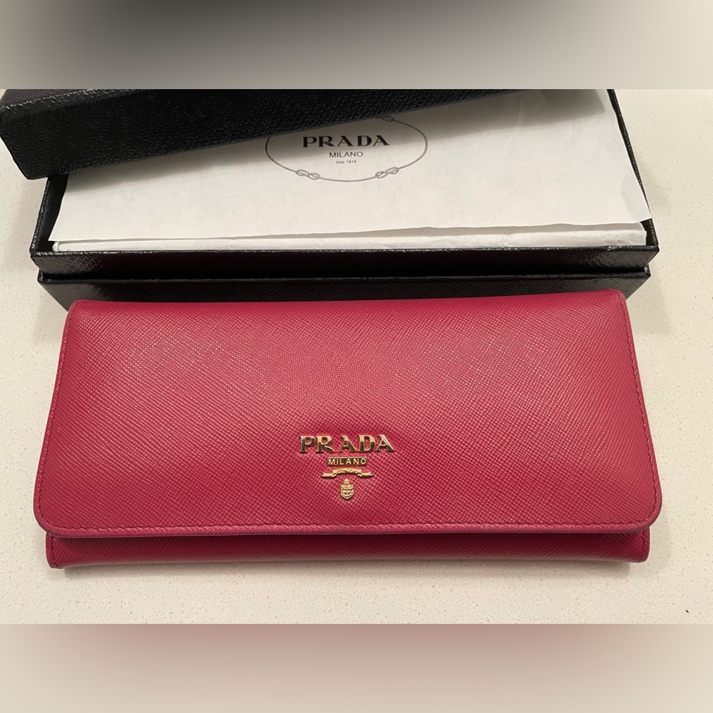 Authentic Prada Large Saffiano Leather Wallet
